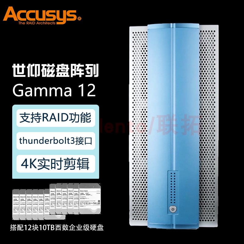 ACCUSYS世仰12盘位雷电3接口静音磁盘阵列柜高效存储