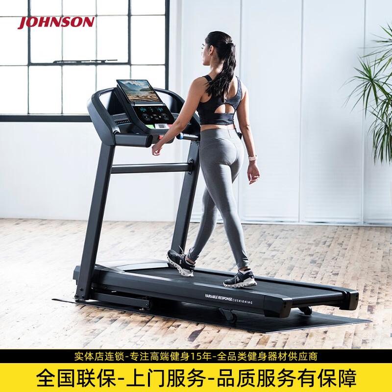 杭州 乔山跑步机T202豪华家庭用可折叠减震坡度小型运动健身房器材 黑