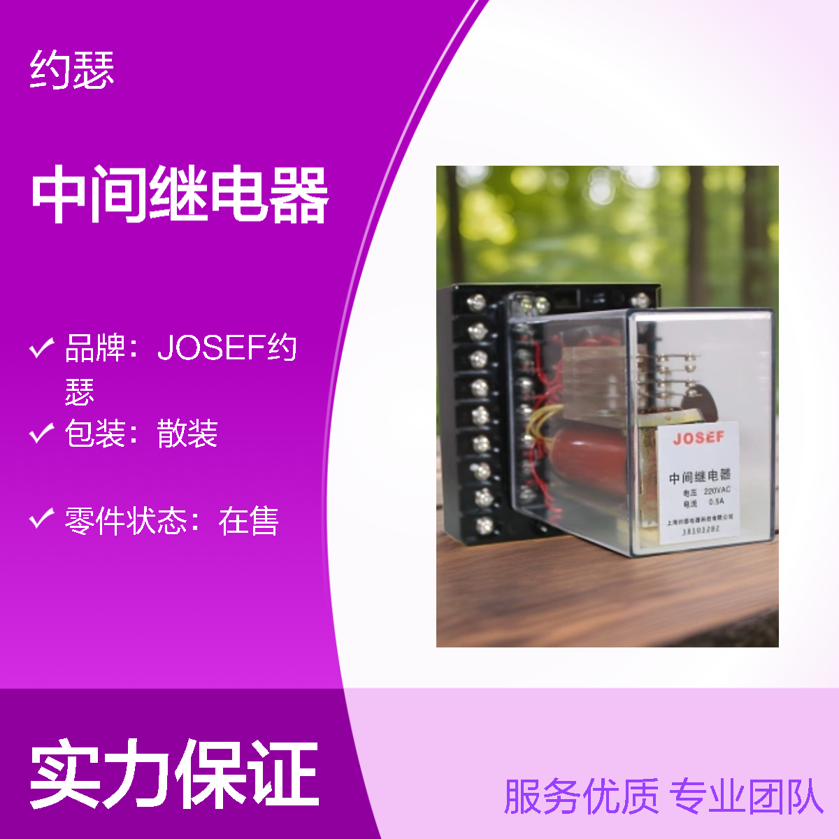 JOSEF约瑟 DZB-13B中间继电器 0.5A AC220V JK-1Q