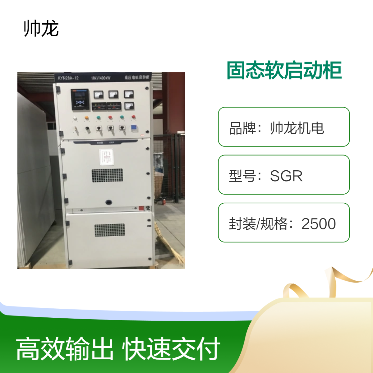 帅龙机电SGR固态启动柜高压电机软起动柜 稳定性好
