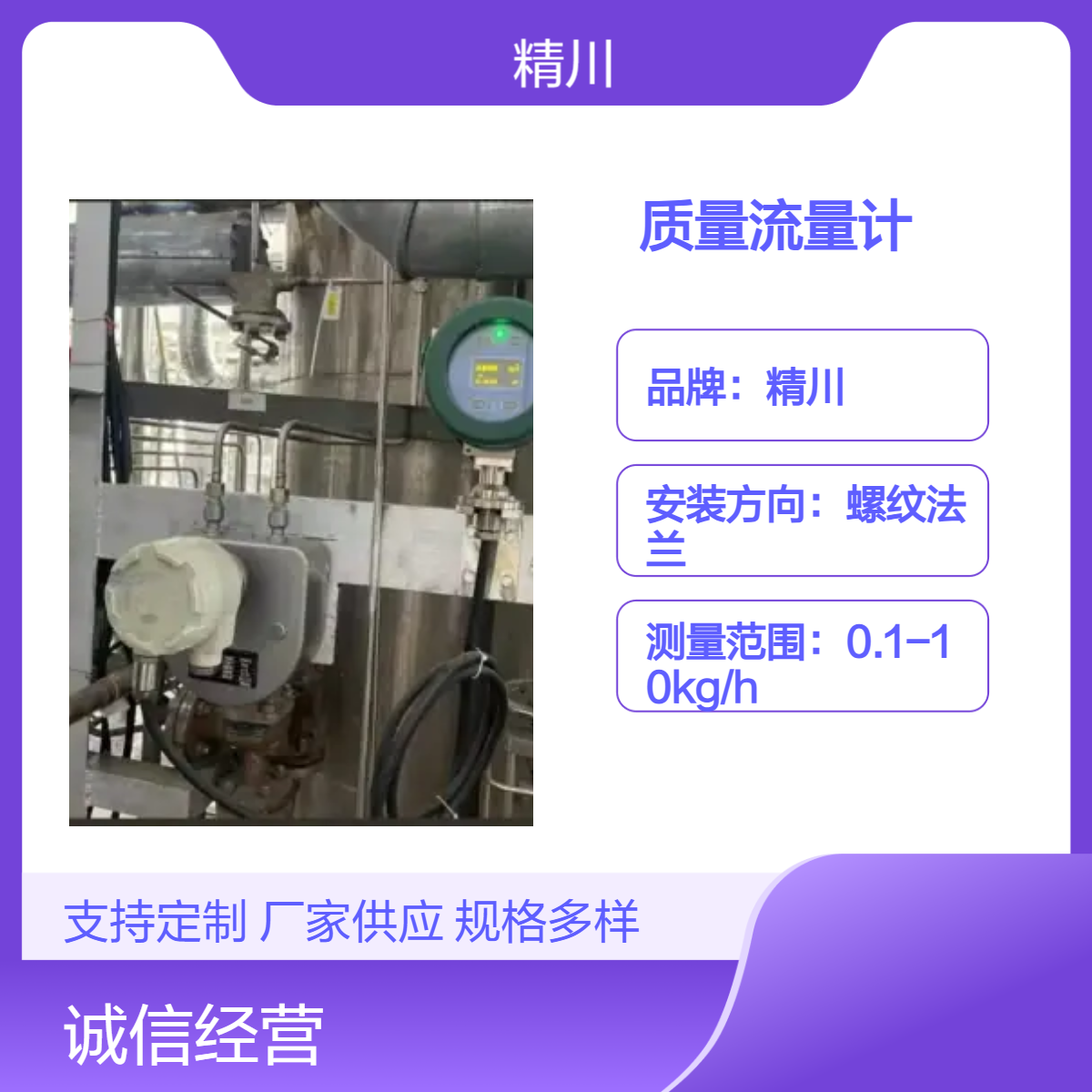 精川股份DN1液体科里奥利质量流量计能测100g/h