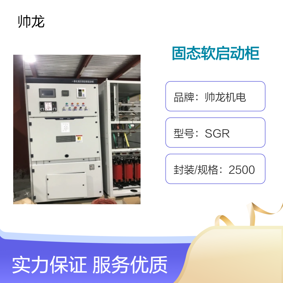 帅龙机电SGR一体化固态启动柜 高压电机软起动柜 控制柜