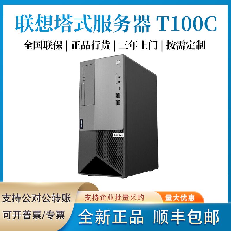 联想塔式服务器ThinkServer T100C 家用商用邮件存储酷睿静音小型