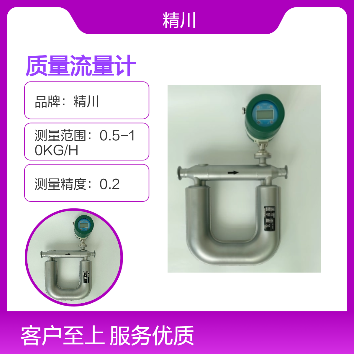 精川精细化工高精度质量流量计DN1口径测量0.1kg/h