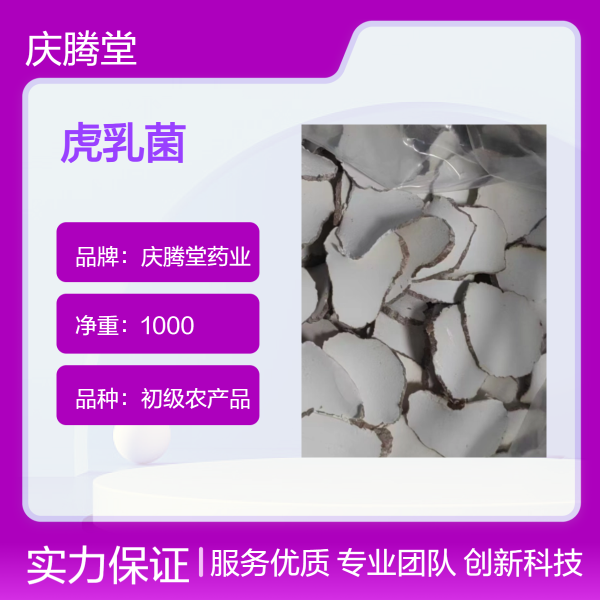 庆腾堂药业批发虎乳菌 各种规格 新货 品质好 自然晾晒