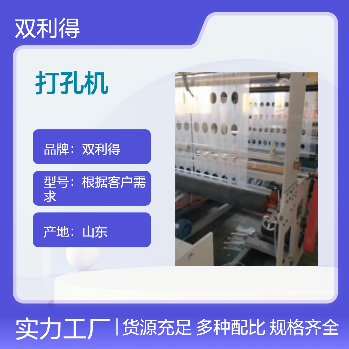 双利得厂家生产薄膜打孔机 电机驱动质保一年