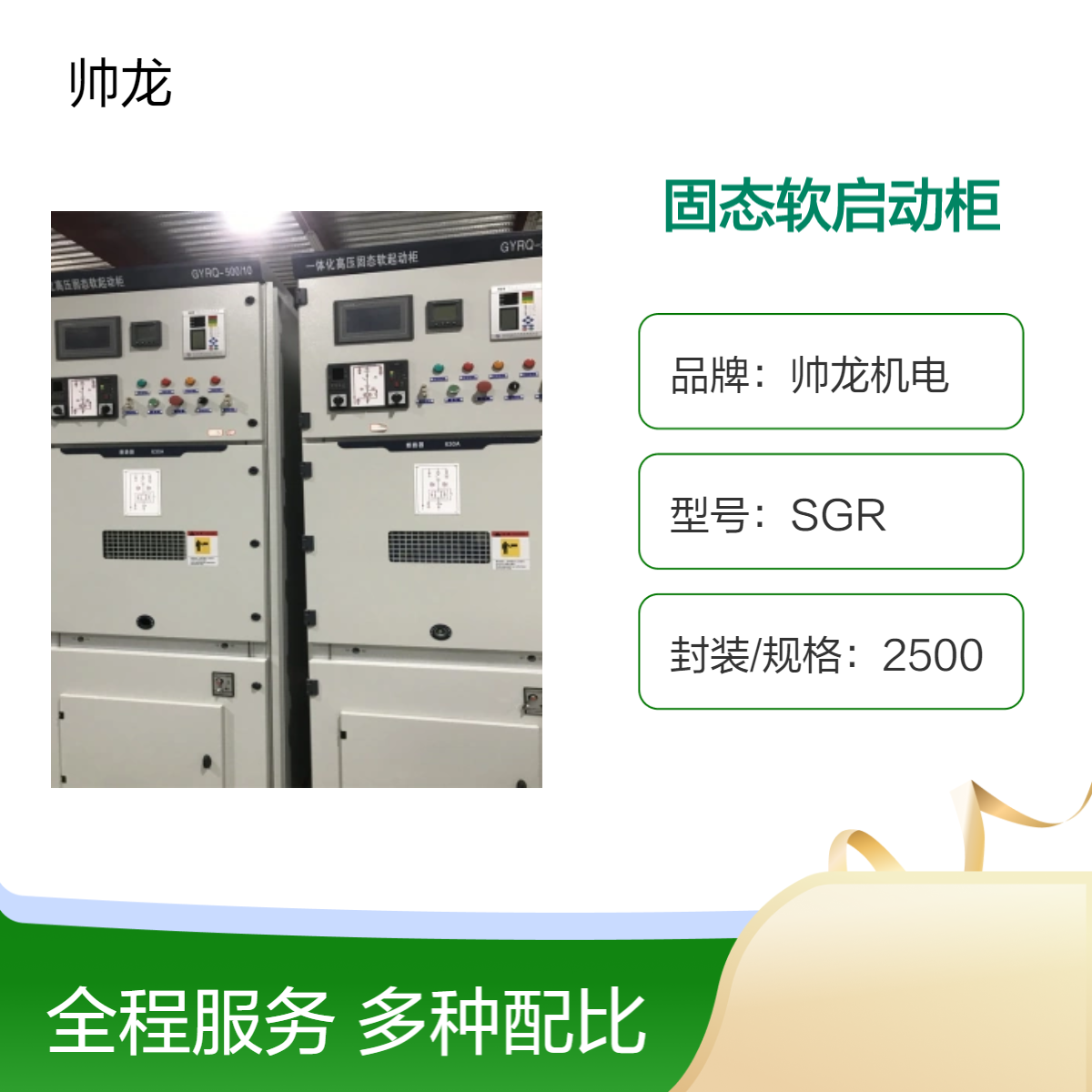 帅龙机电SGR2500一体化高压电机固态软启柜 800kw空压机起动装置
