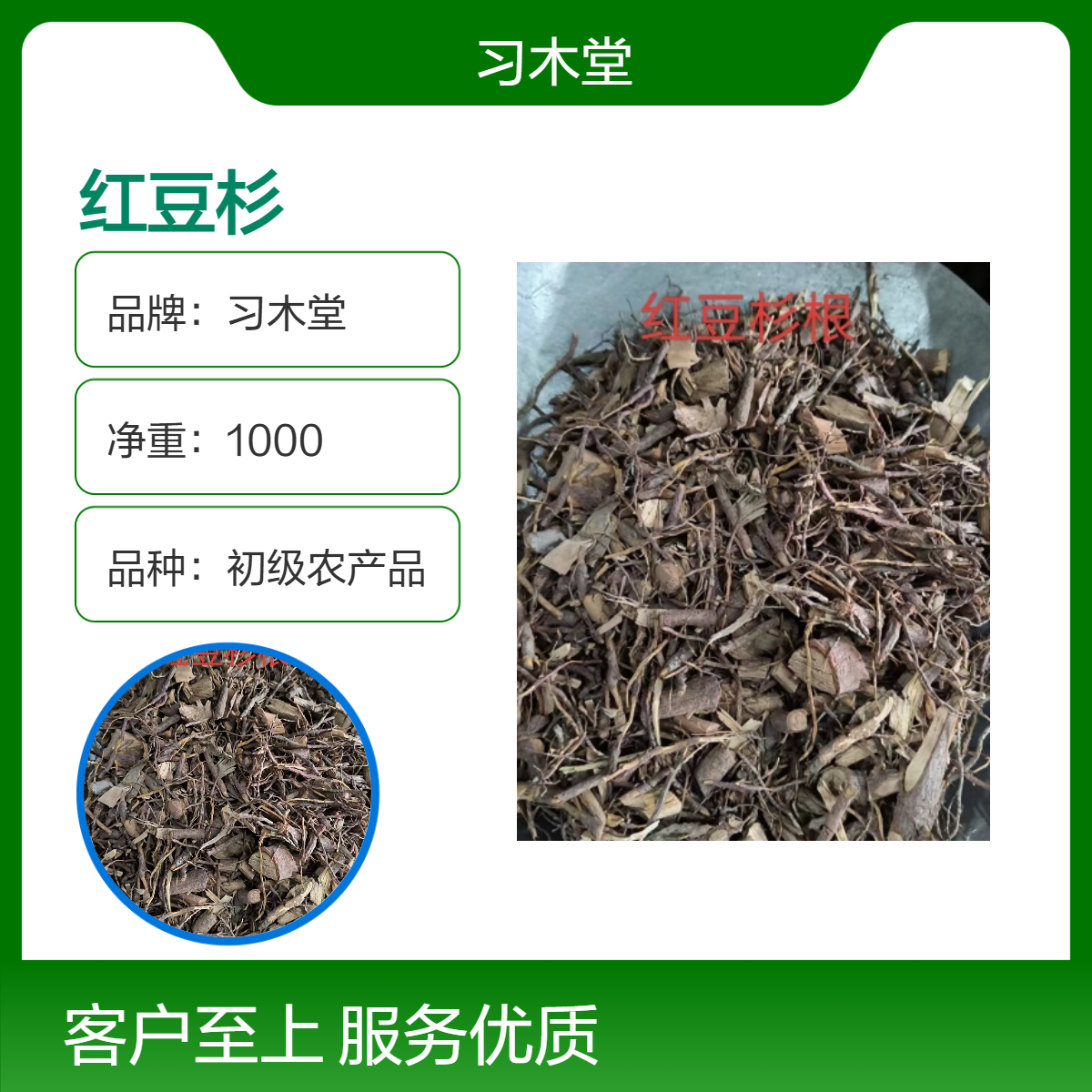 习木堂红豆杉 散装 原药材 各种规格 新货 无硫 产地直发