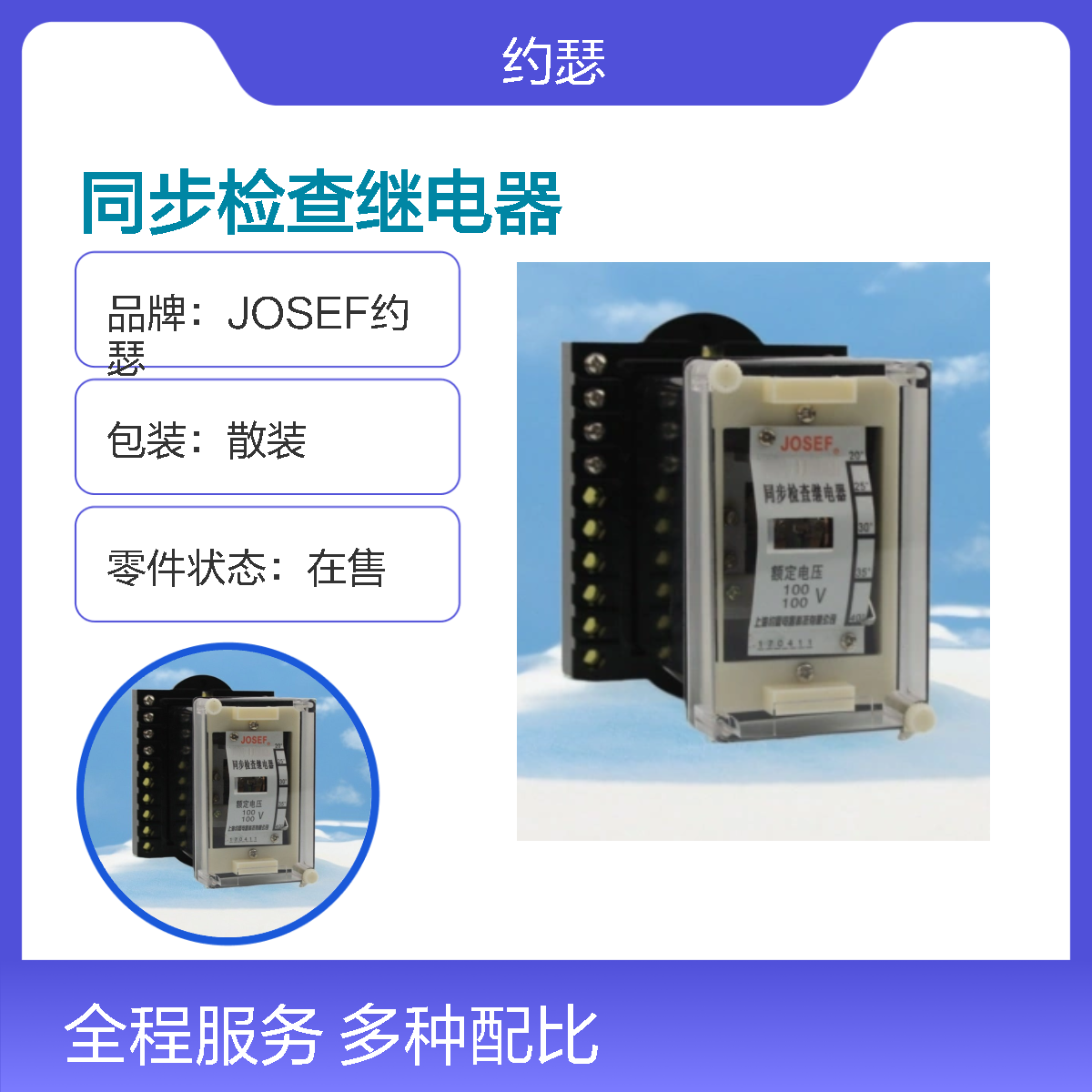 JOSEF约瑟 DT-1/160同步检查继电器 电压220VAC