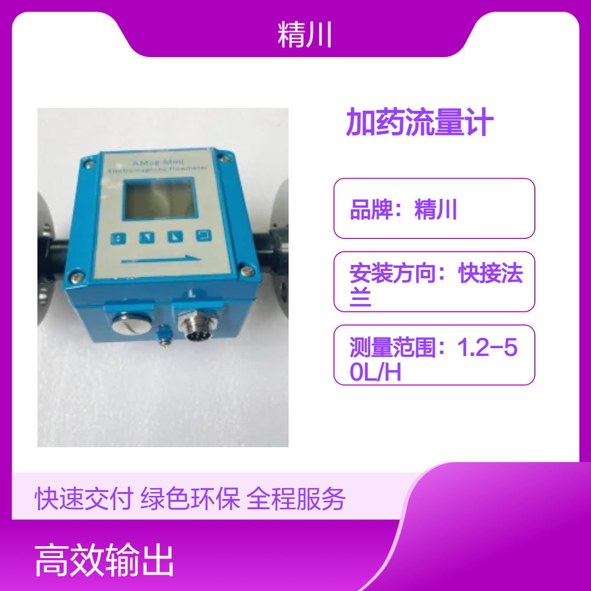 精川污水厂加药控制系统专用流量计可测下限3L/H