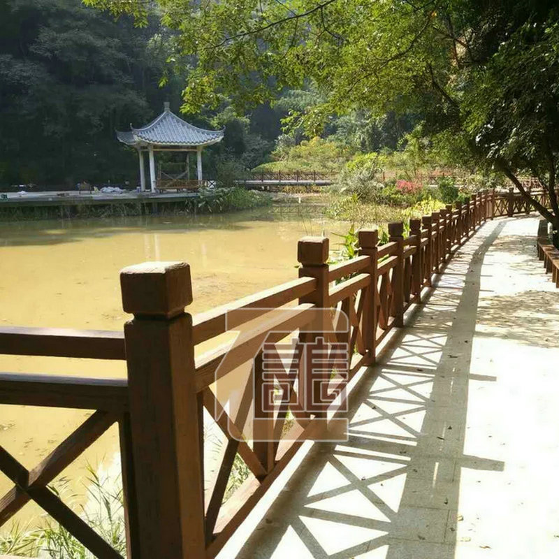 室外水泥仿木栏杆厂家批发 景区水泥仿木栏杆 河道景观隔离栏杆