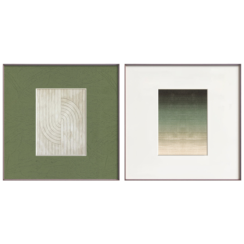 IYR7默绿 现代简约绿色抽象装饰画客厅挂画艺术墙画餐厅壁画