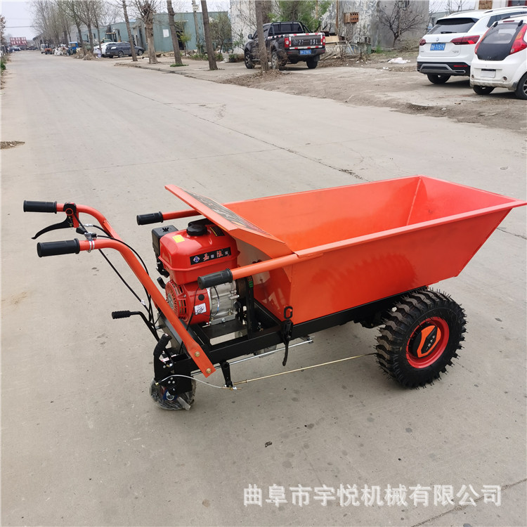 山地爬坡汽油手推车 建筑工程手推运输车 便携式工地搬运车