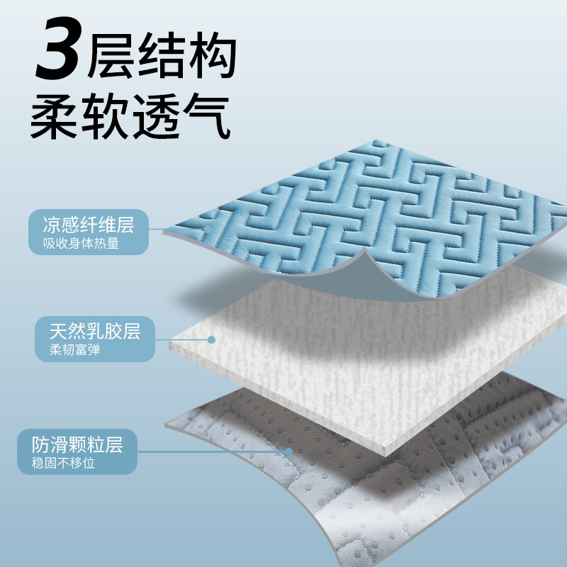 ALJ6乳胶凉席可折叠软席子冰丝三件套夏凉垫可水洗夏季家用宿舍