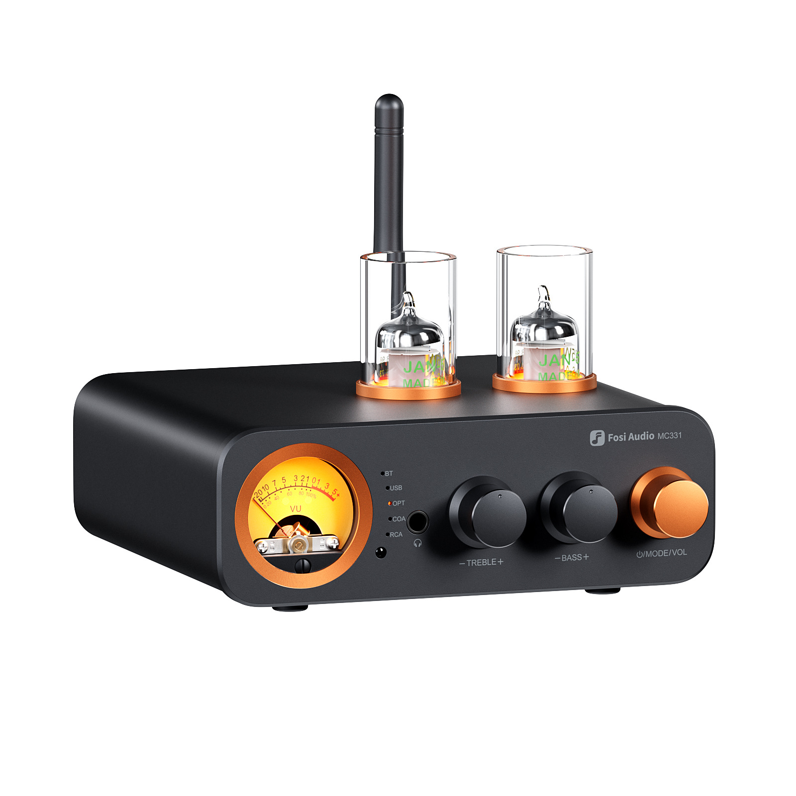 FosiAudio MC331发烧电子管胆前级解码耳放四合一蓝牙数字功放机
