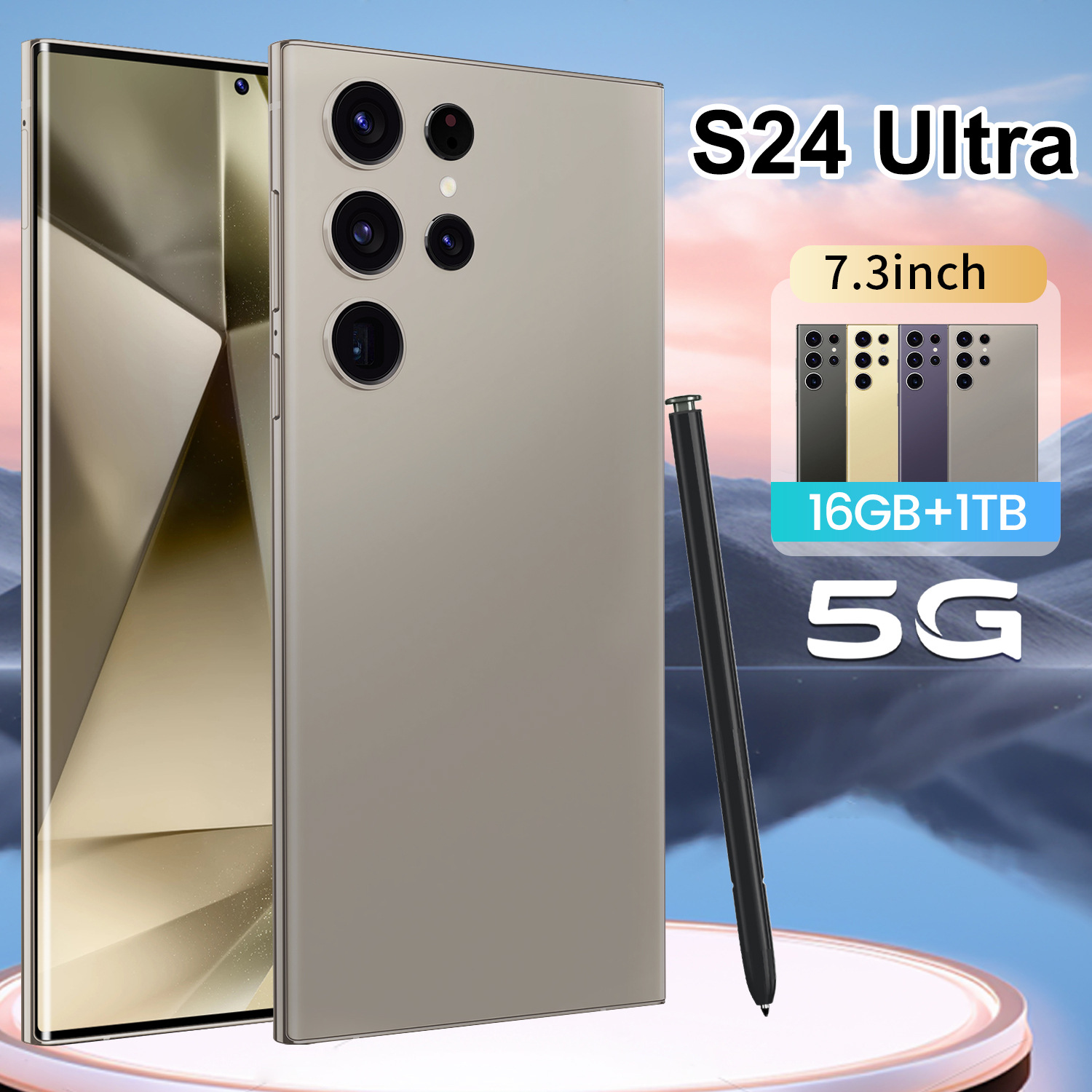 新款跨境S24 Ultra6.75屏3+64G内置笔快充真4G全网通外贸智能手机