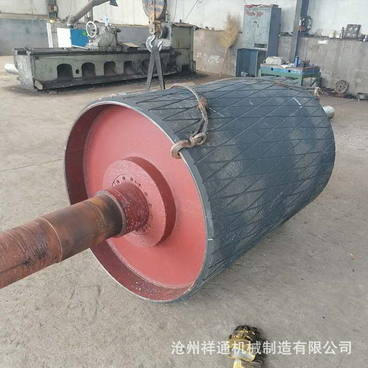 矿用铸胶包胶滚筒 输送机传动改向滚筒 陶瓷排渣滚筒