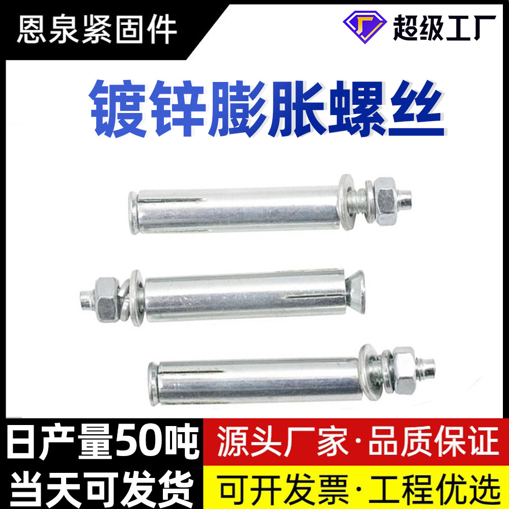 定做镀锌膨胀螺丝 膨胀螺栓加长拉爆内爆 M8M10银色膨胀螺丝