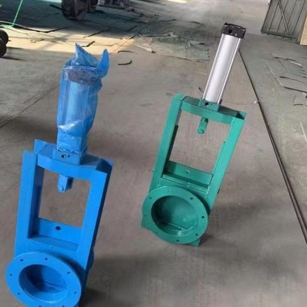 过水卸料气动闸板阀 碳钢软密封气动插板阀 耐高温电动插板阀