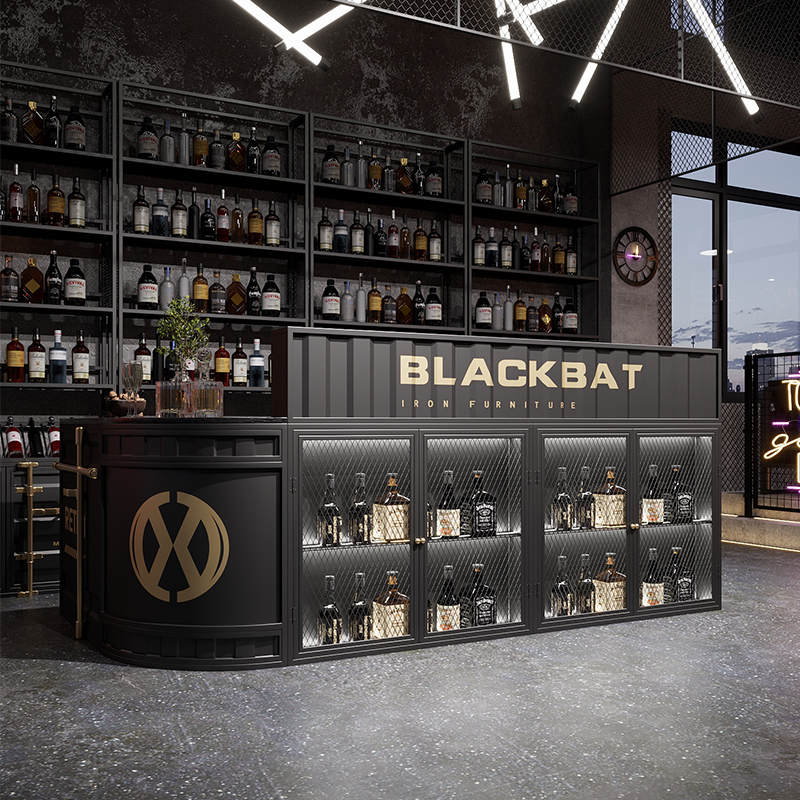 ll工业风吧台收银台奶茶店酒店清吧酒吧复古店铺创意前台接待台