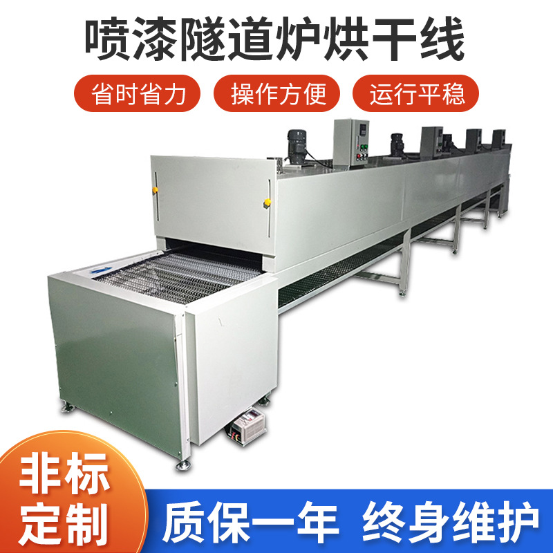 多角度喷漆隧道炉烘干线烘干固化炉塑料烘干不锈钢网带线输送线