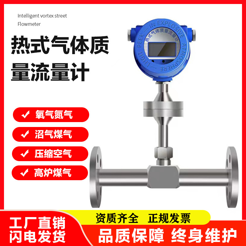 热式气体质量流量计压缩空气天然气氮气氧气沼气煤气插入式流量计