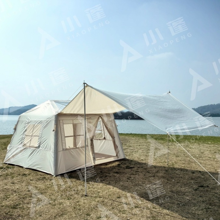 小屋脊充气帐篷户外露营便携式折叠野营过夜野外装备全套防雨小屋