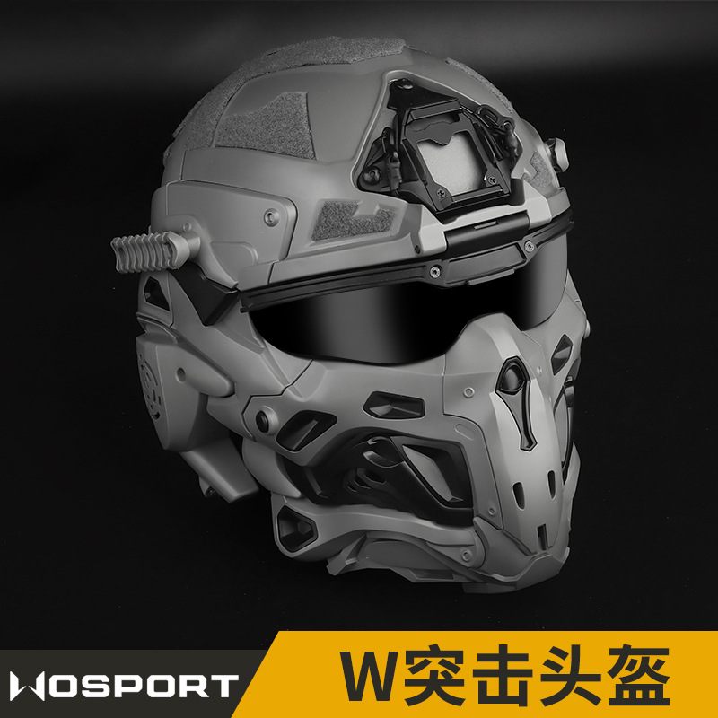WOSPORT 内置通讯耳机 防雾风扇 可替换镜片 W突击纯色头盔