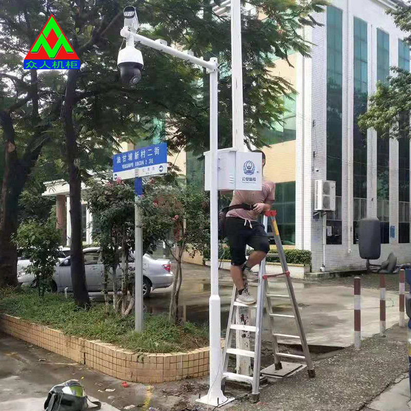 广州监控立杆3.5米4m6八角小区道路灯杆摄像球枪机安防装支架厂家