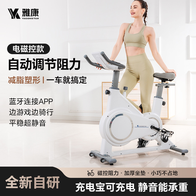 智能电磁控动感单车家用健身自行车可充飞梭十档阻力健身车器材