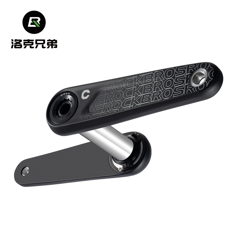 洛克兄弟碳纤维曲柄公路自行车骑行轻量化功率计牙盘配件一体成型