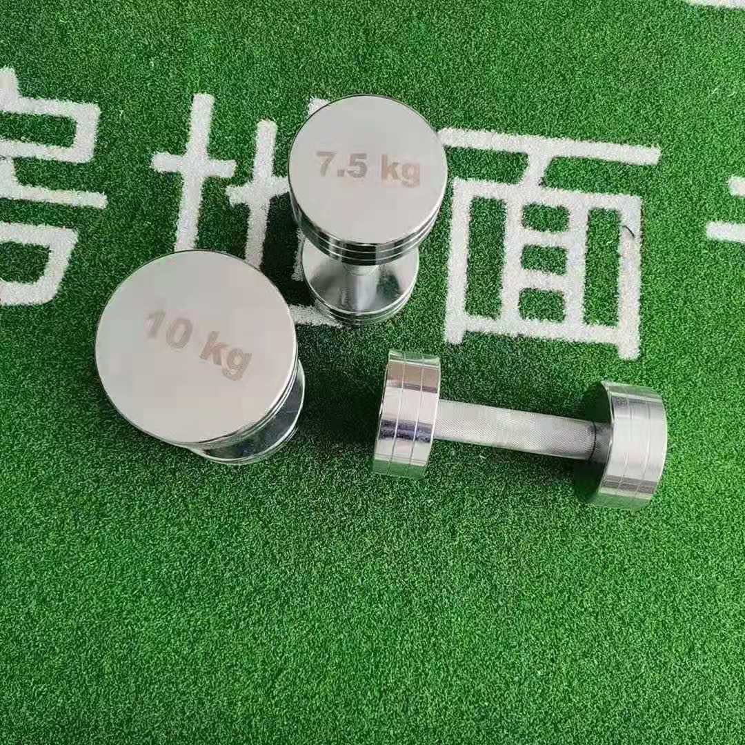 电镀哑铃男士纯钢小哑铃1-10公斤女士哑铃练臂肌手臂家用健身器材