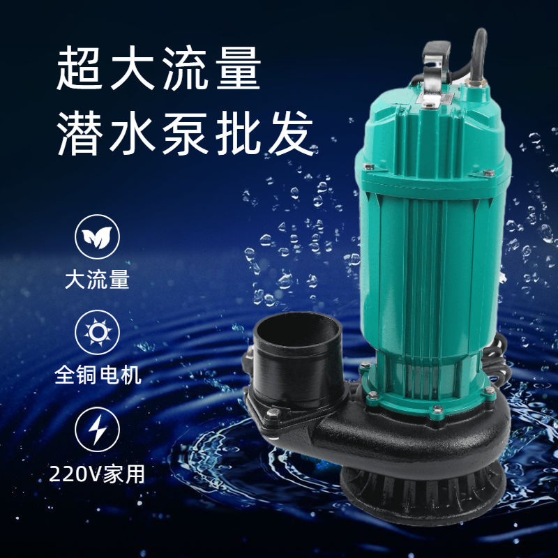 定制3寸4寸大流量潜水泵QDX65-7-2.2家用单相220V清水灌溉潜水泵
