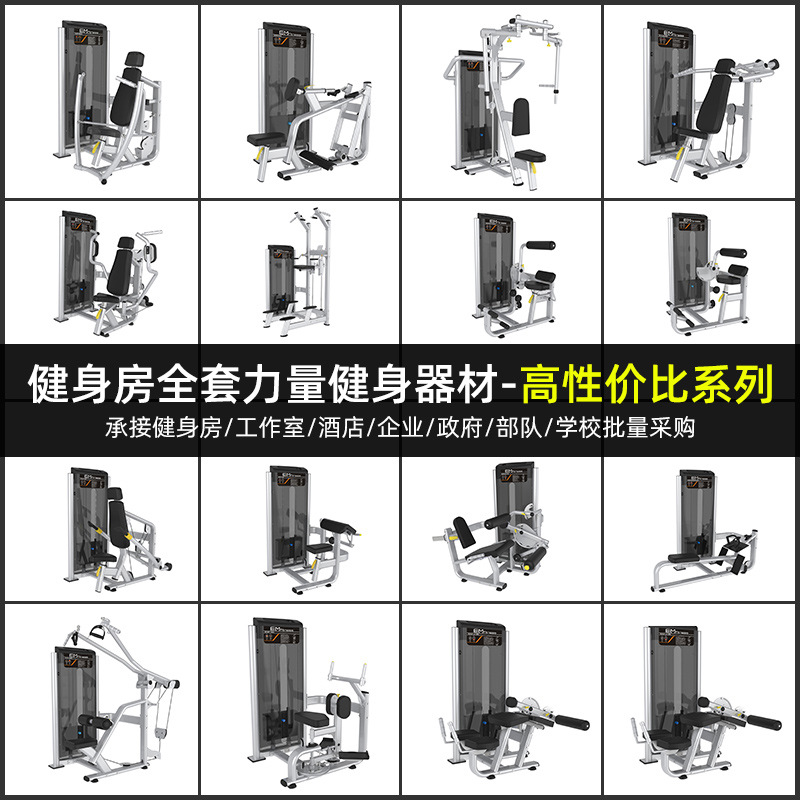 健身房器械商用全套蝴蝶机高低拉背训练器夹胸练肩腿臀力量器械