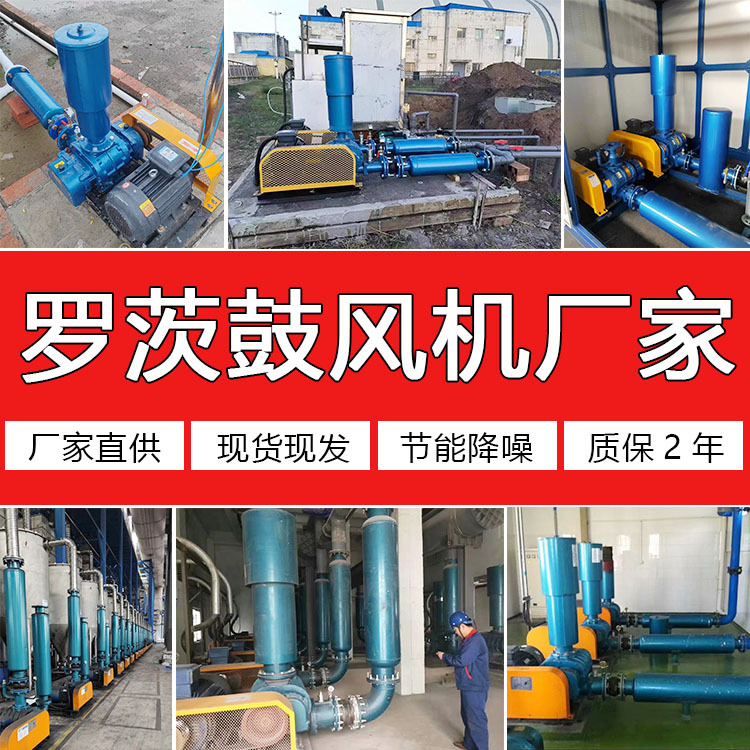 粉体吸料用负压罗茨风机燃气增压污水处理三叶鼓风机增氧机噪音低