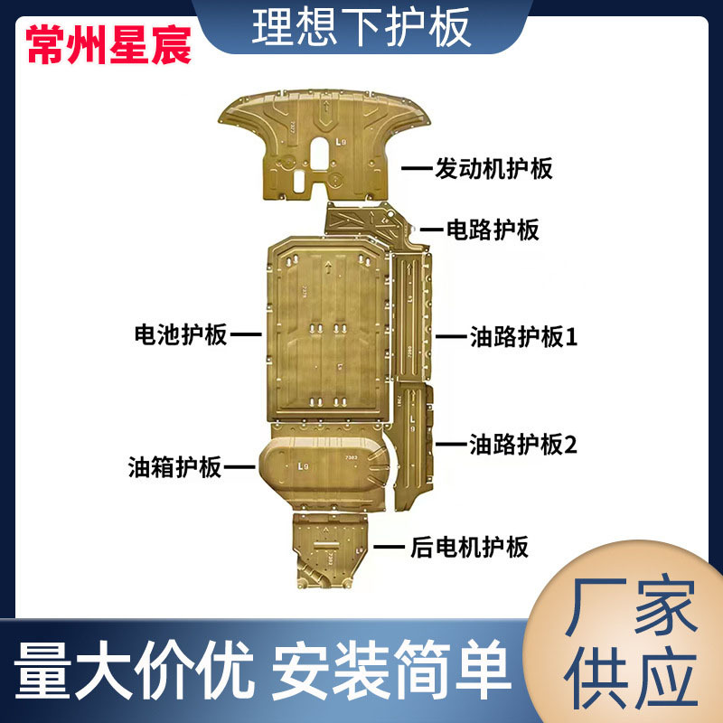 理想L6L7/L8/L9底盘护板发动机下护板电池电机底盘装甲原厂防护板