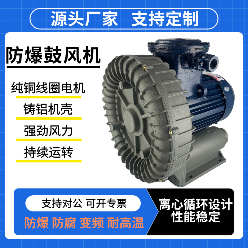直销粉尘防爆旋涡气泵气体环形防爆鼓风机吹吸两用防爆高压鼓风机