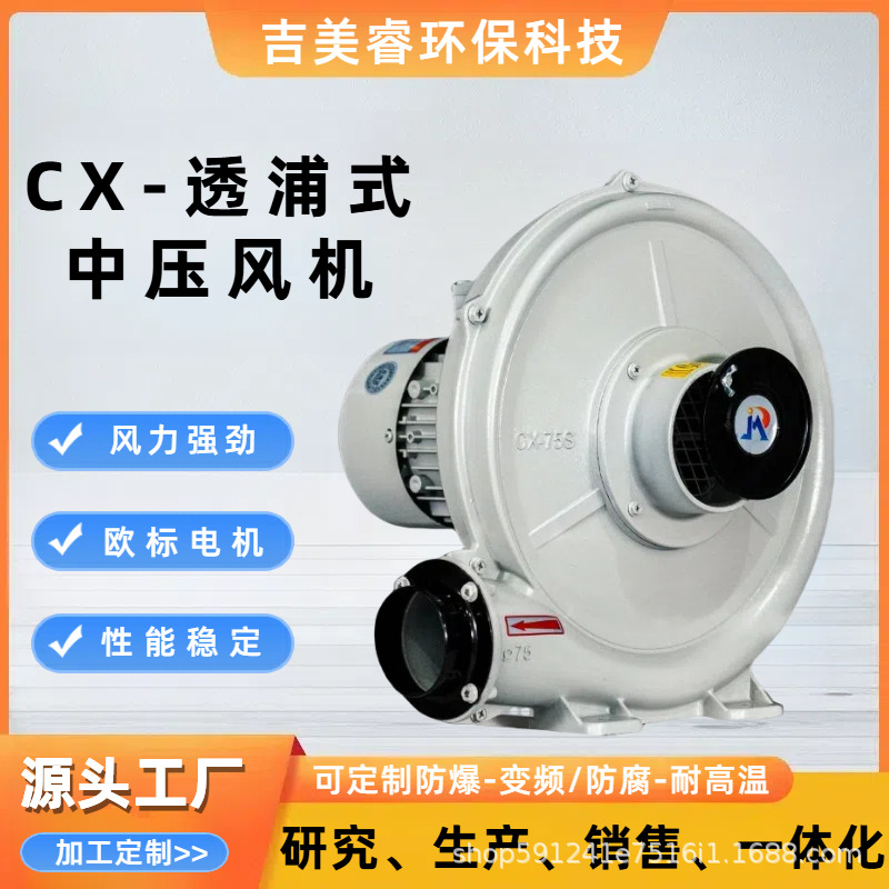低噪音中压风机气体输送助燃中压鼓风机低噪音中压风机排风送风