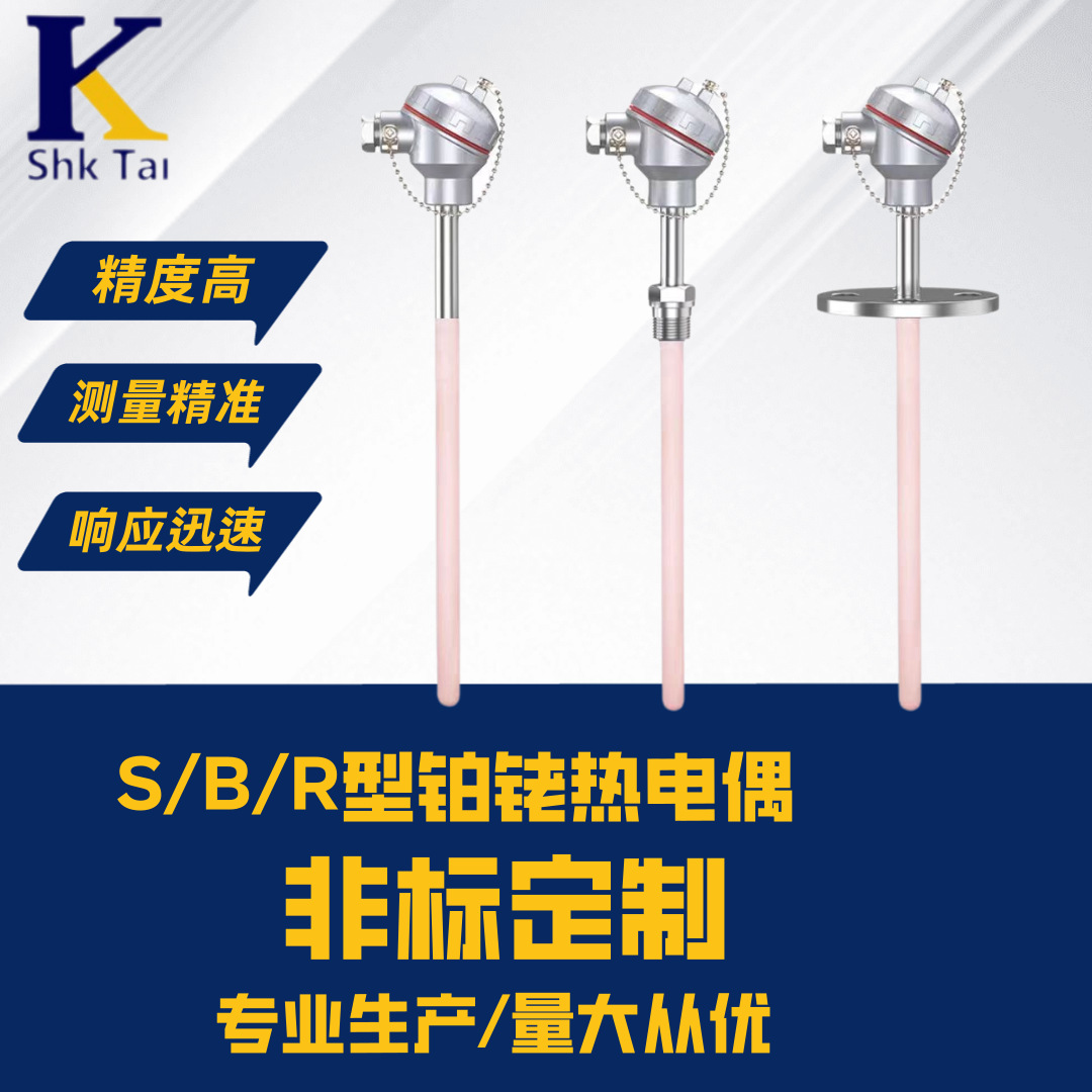 定制0-1800C铂铑热电偶 S型B型R型温度传感器WRP-100 99%刚玉材质