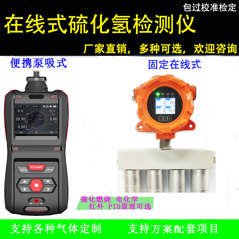 泵吸硫化氢检测仪H2S浓度报警器数据上传固定在线式硫化氢检测仪