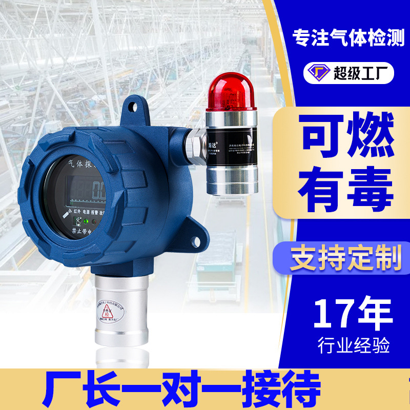 瀚达固定式可燃气体探测器氢气丙烷乙炔油漆煤气有毒气体报警器