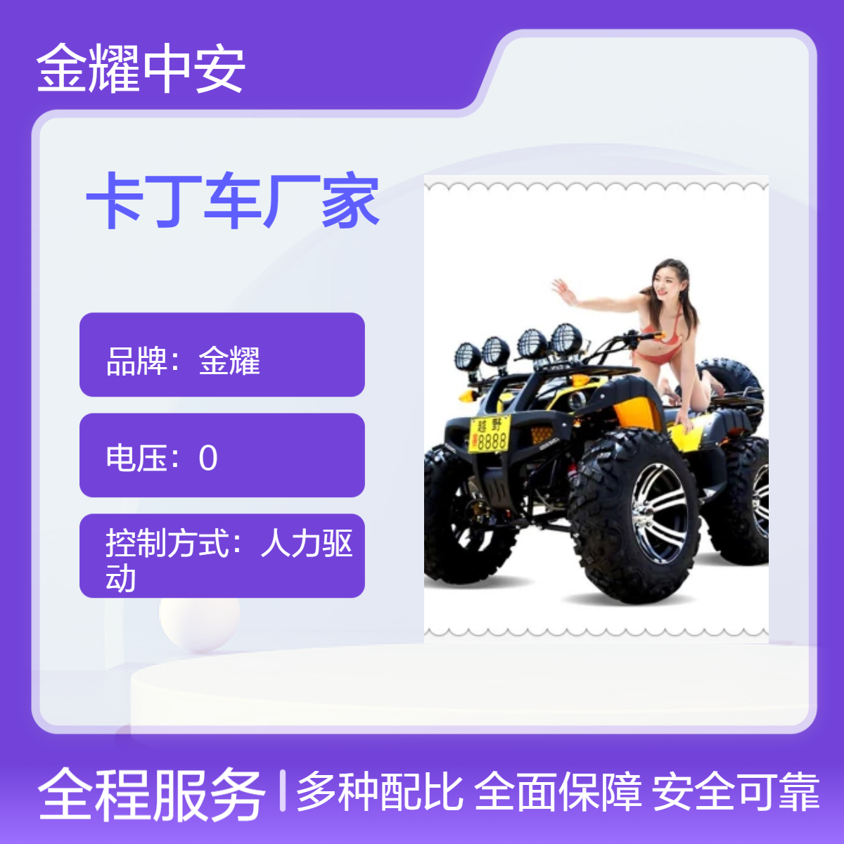 金耀全地形双座越野UTV卡丁车 场地运营沙滩车 戏雪乐园设备厂家