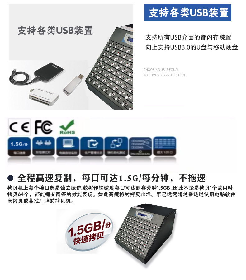 鼎繁优盘拷贝机一拖64口
