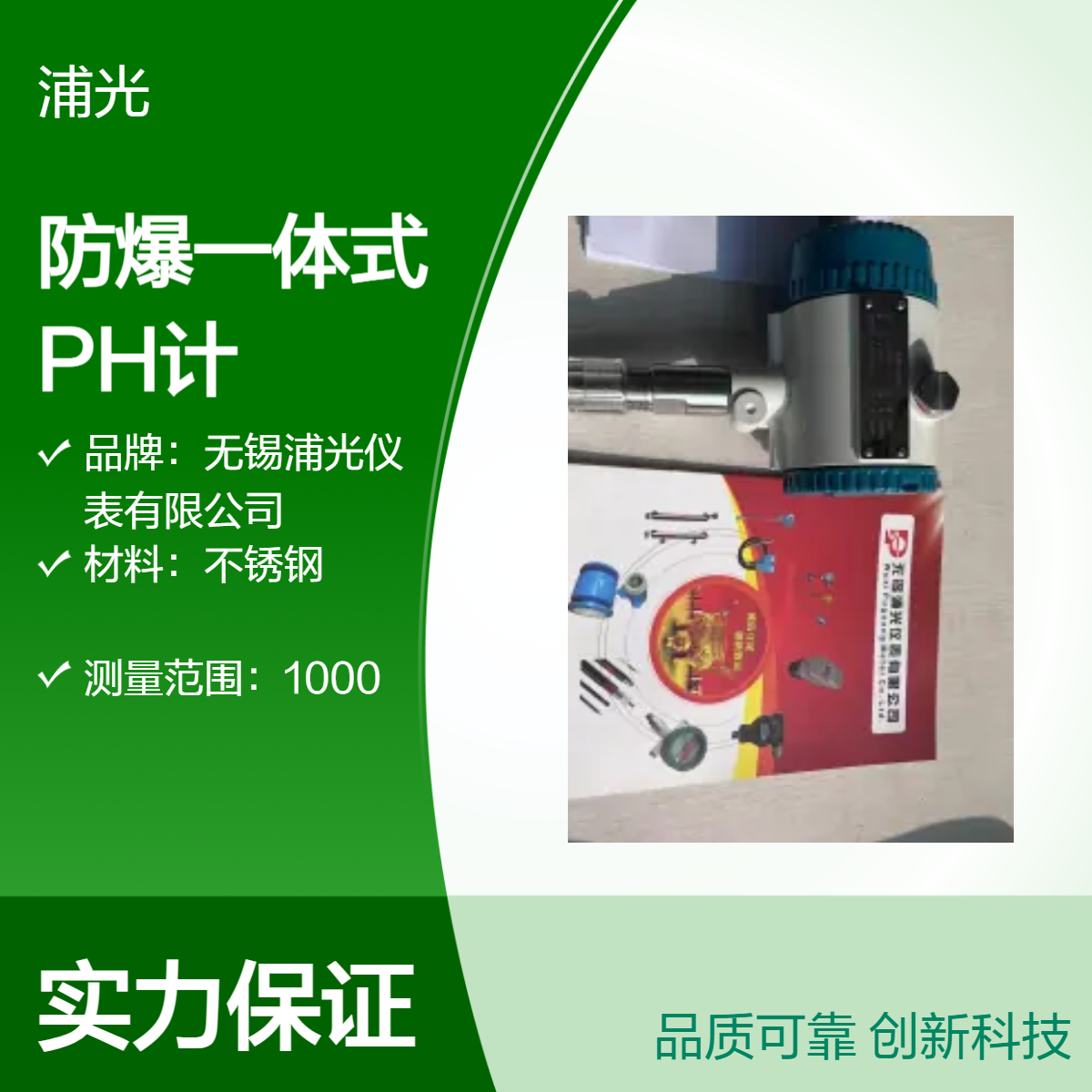 浦光 在线式酸度计 防爆一体式PH计分析仪 投入式测量水处理检测