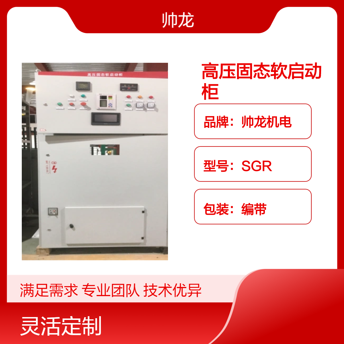 帅龙机电SGR型高压固态软启动柜800kw空压机起动装置