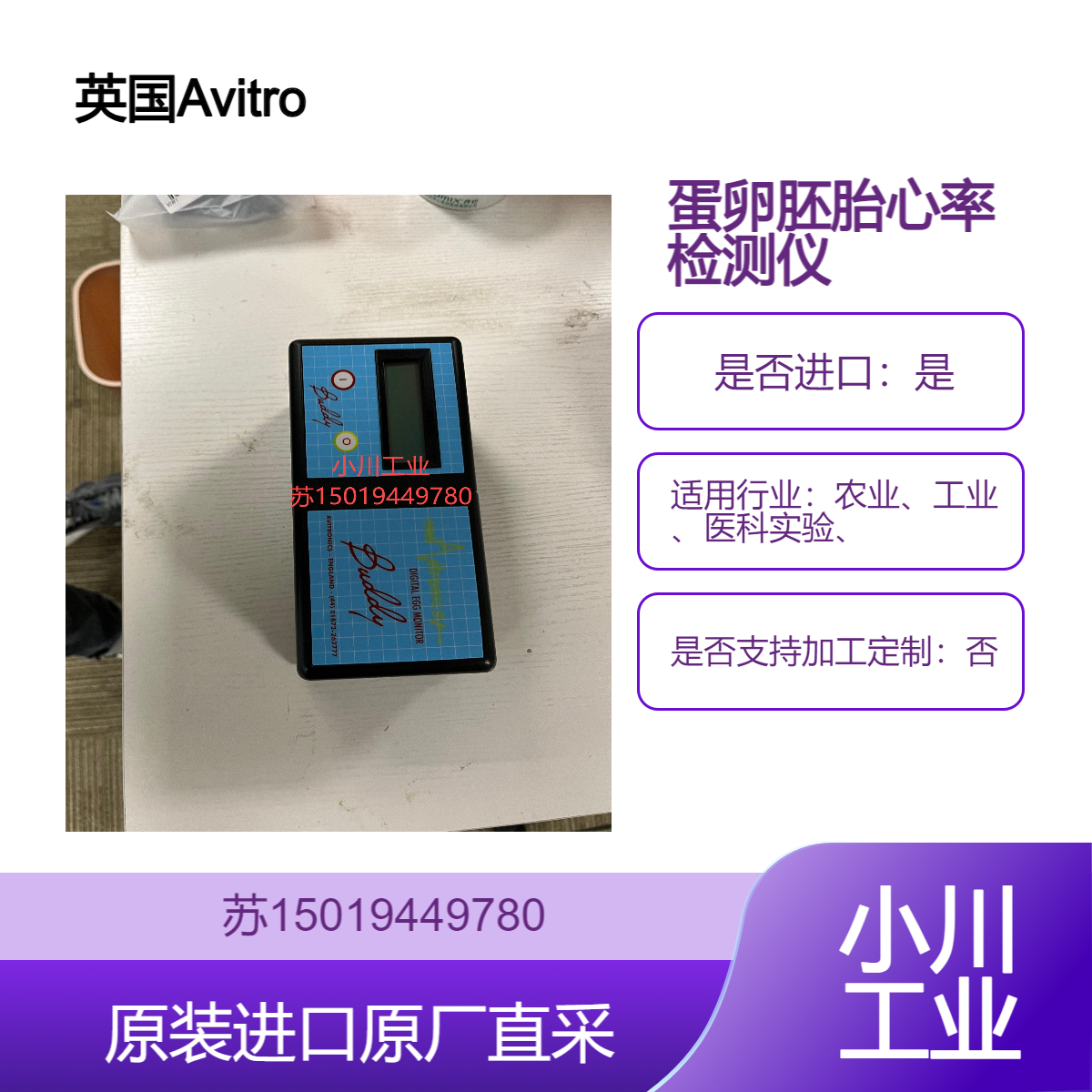 蛋卵胚胎心率监测器 AVITRONICS DIGITAL EGG MONITOR Buddy 鸡蛋