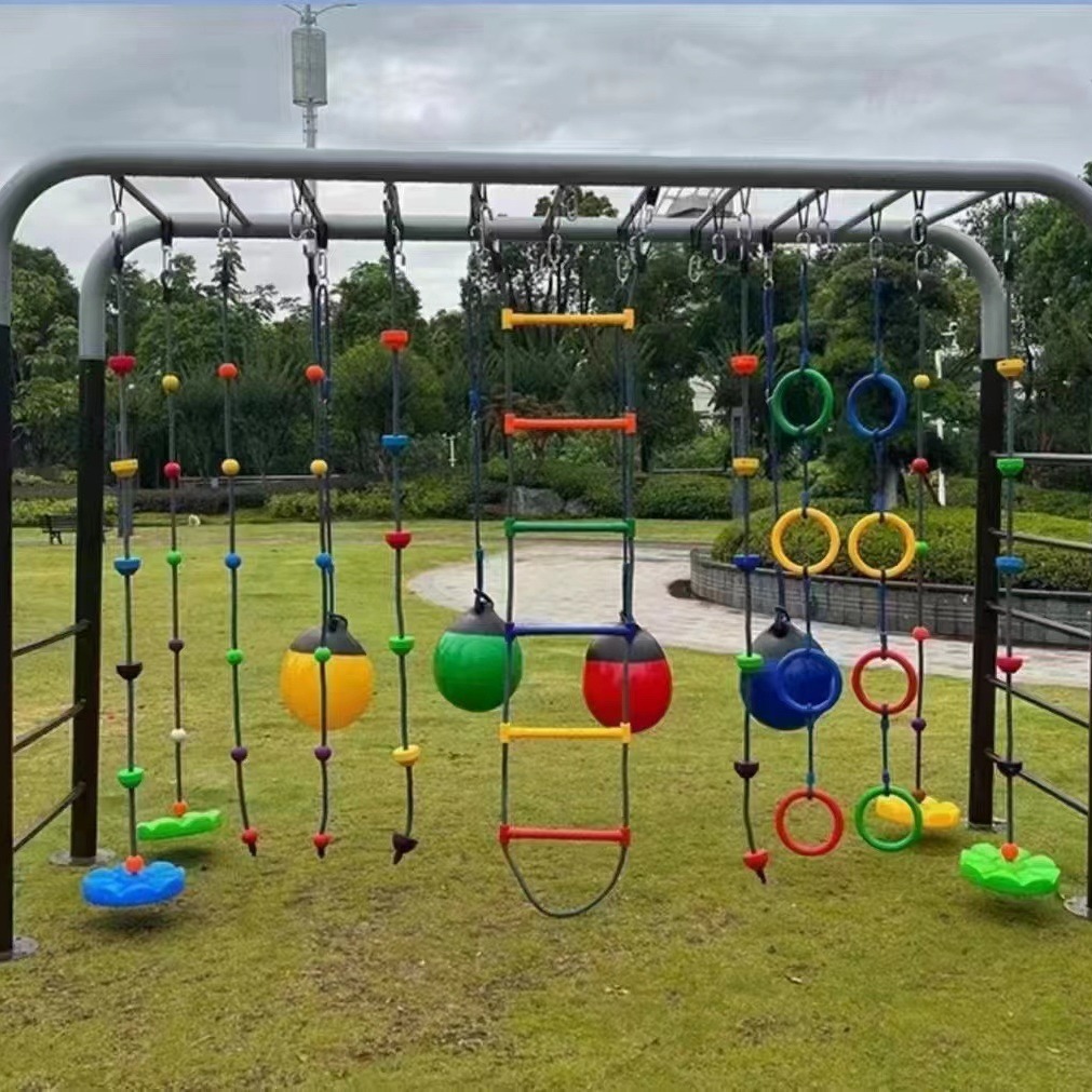 幼儿园户外活动体能秋千架攀爬架体适能训练器材儿童悬吊爬绳绳梯