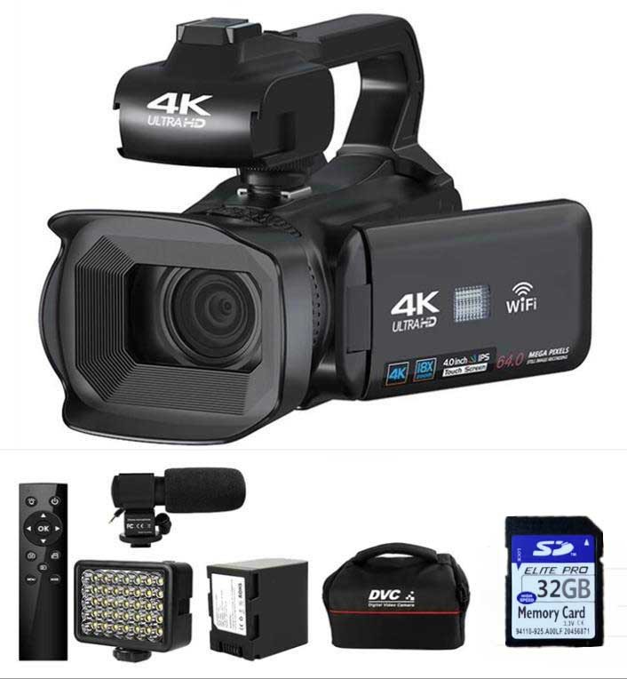 超高清数码摄像机 拍照录像一体机 4K 6400万像素 18X变焦