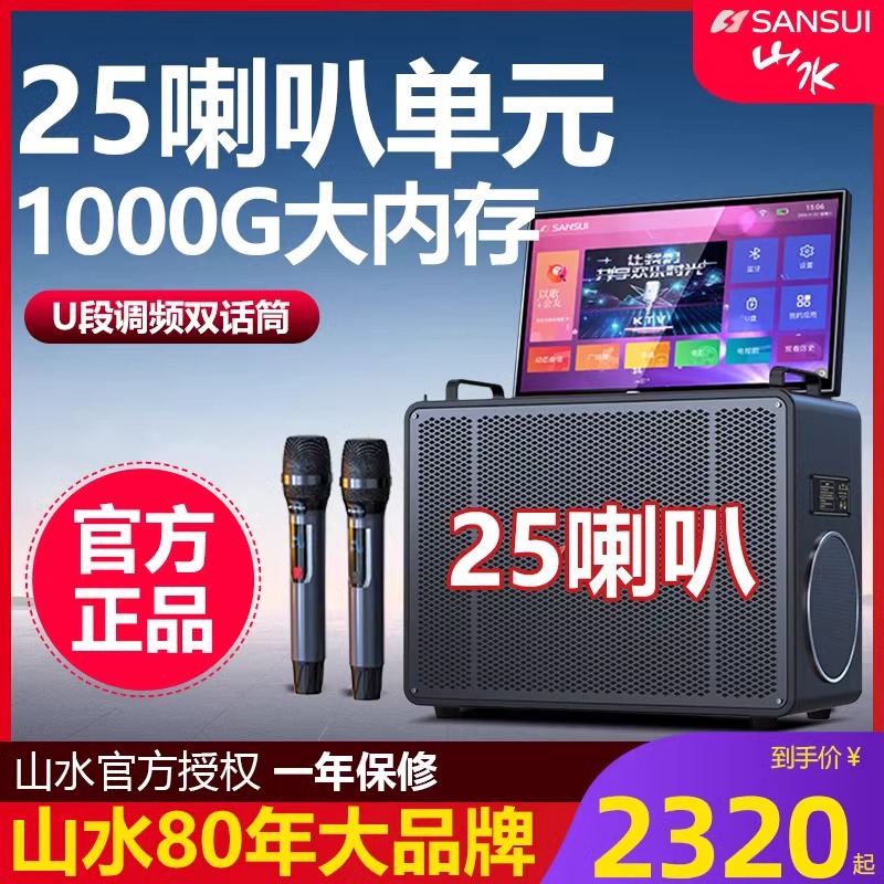 山水C9广场舞音响户外k歌音箱带显示屏功放卡拉0k一体机