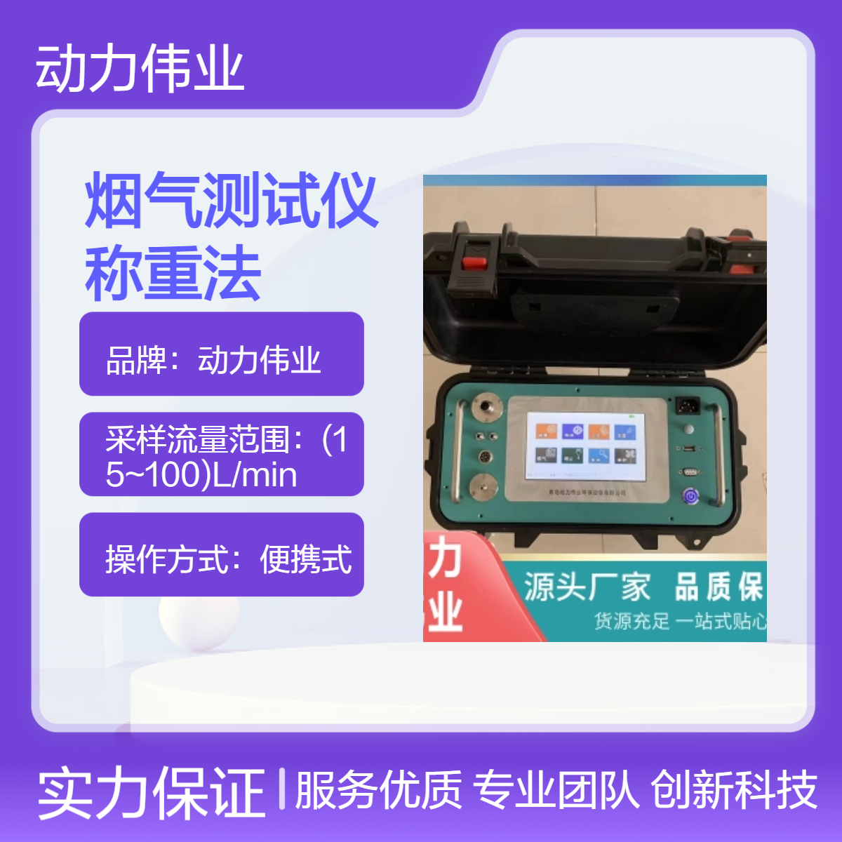 动力伟业便携式烟气测试仪 定电位电解法测定烟气